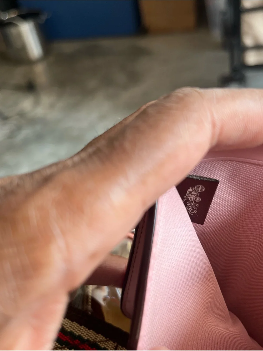 Coach Pebbled Leather Zip Wallet in Rose Pink with Gold Logo